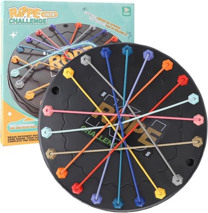 Rope Sorting Puzzle, Brainy Teaser Rope Strategy Board Game Logic Knots Untangling Table Toy